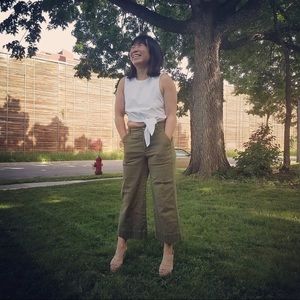 Tibi white tie crop top